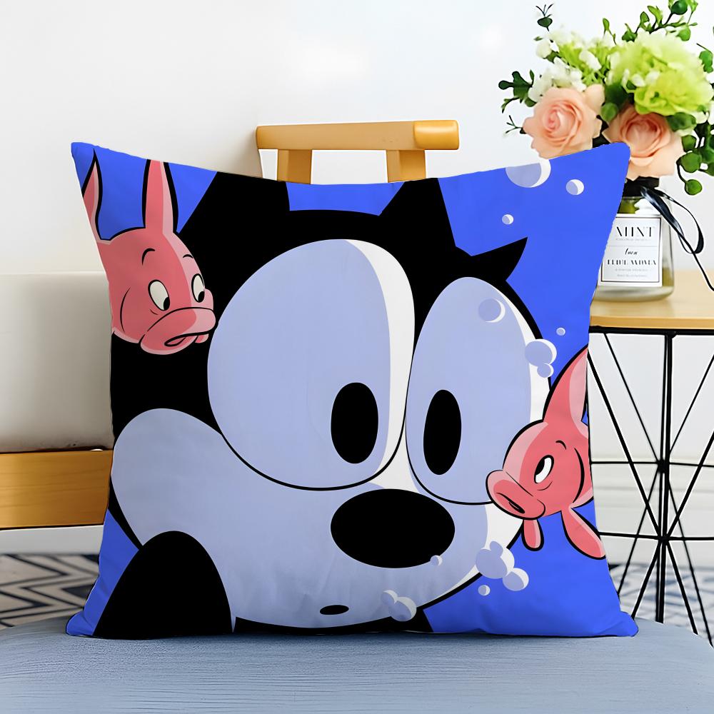 Fashion Cute Classic Animation FFelix The Cats Cushion Cover Washable Linen Pillowcase Soft for Sofa Bed Cozy Home Room Decor