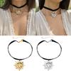 Chic Sunflower Charm Necklace Alloy Pendant Choker Chain Retro Sun Flower Choker Necklaces Handmade Neckchain