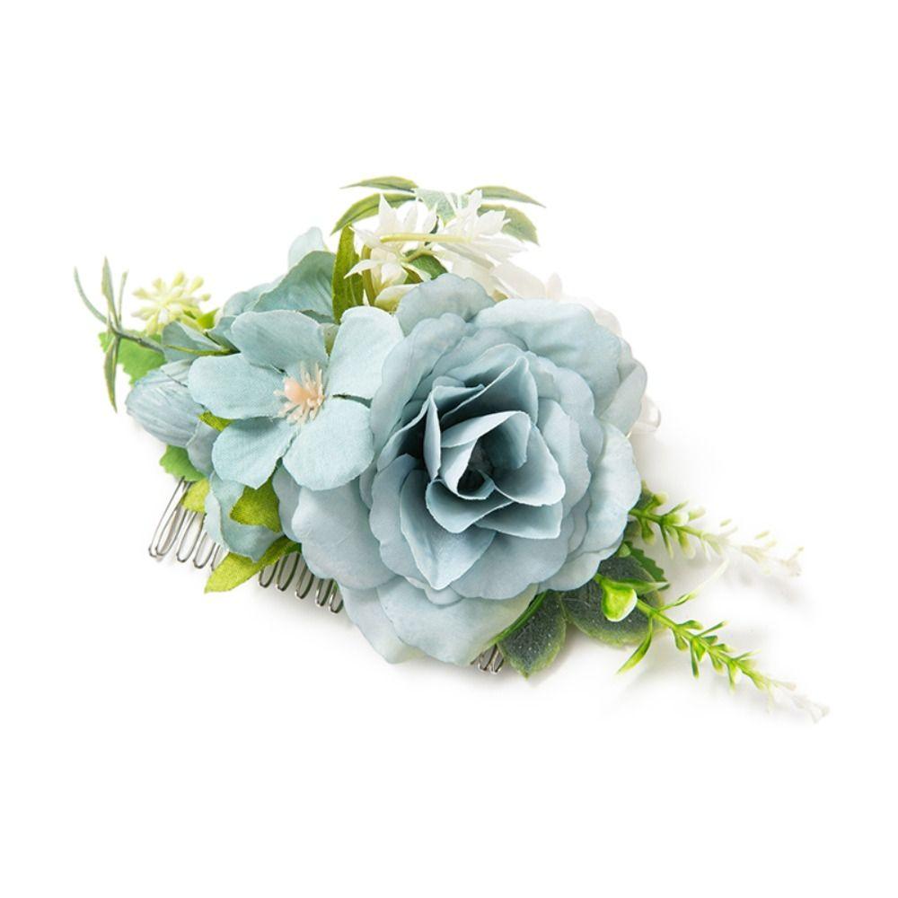 Свадебные хрустальные украшения для волос Цветочная расческа для волос Свадебные аксессуары для волос Расческа для волос с цветочными листьями