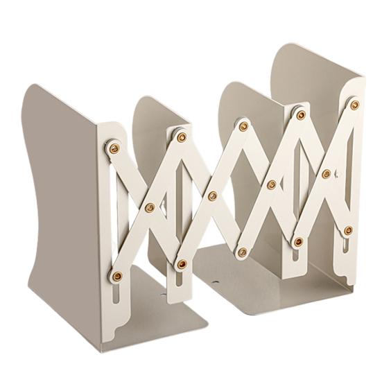 Metal Bookend Retractable Desktop Book Stand Space-saving Book Organizer Holder for Home School Office