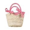 Kids Grass Weave Handheld Bag With Breathable Design For Toddler Travel And Daily Use
