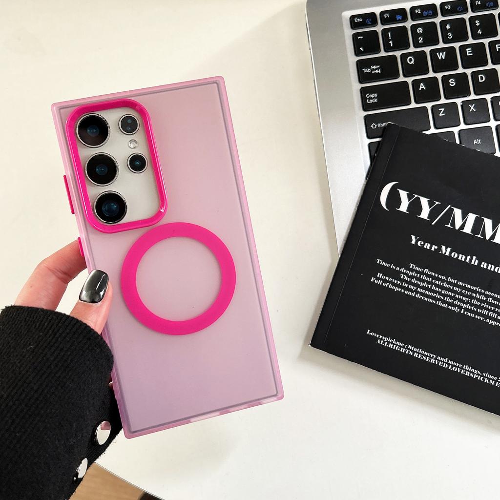 Модный матовый прозрачный чехол для Magsafe для Samsung Galaxy S26 Ultra Pro S25 Edge S24 S23 Plus A57 A37 A27 A17 A07 A56 A36 A26 A16 Беспроводная зарядка Крышка