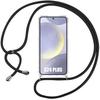 Protective Case - Booling - for Samsung Galaxy S24 Plus - Transparent - Black Lanyard - Anti-Scratch