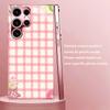 Новый Милый клетчатый чехол для телефона с рисунком девочки для Samsung Galaxy S26 S25 S24 S23 S22 FE Ultra Plus Встроенное стекло ощущение голого телефона Мужчины женщины
