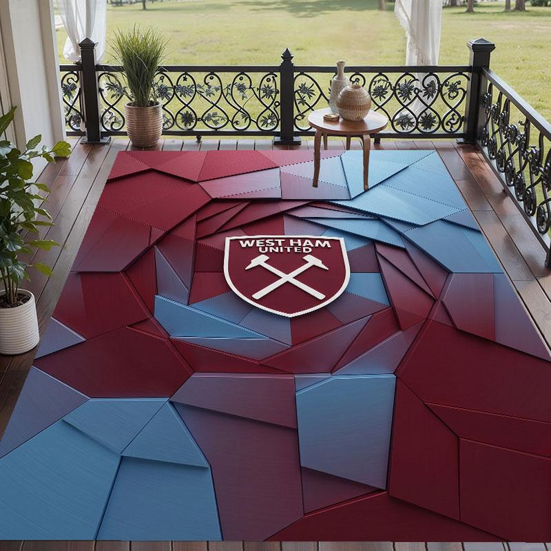 Soft Floor Carpet West Ham United Football Pattern Area Rug Decorative Mat For Home Room Decoration