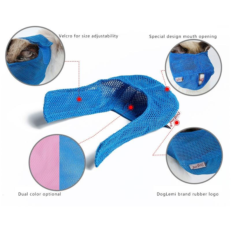 Adjustable Mesh Cat Muzzle Breathable Anti‑Bite Mouth Cover For Cat Grooming Bathing Use