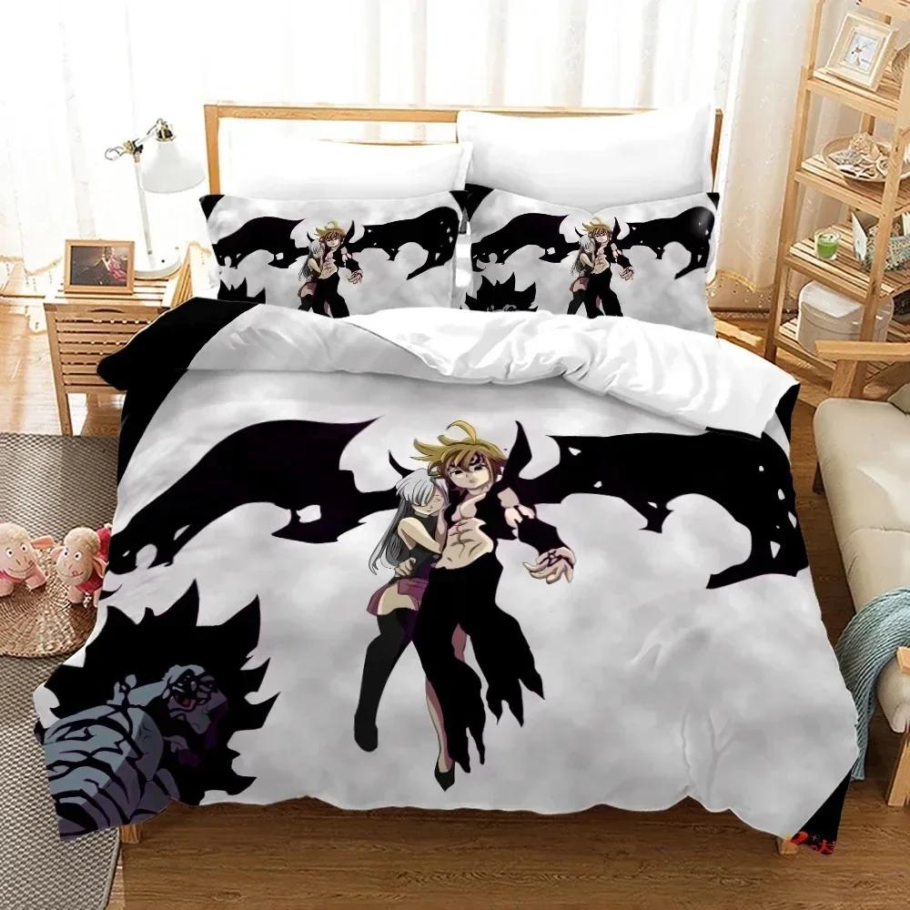 Luxury New 3D Print The Seven Deadly Sins Bedding Set Single Twin Full Queen King Size Anime Bedroom Duvetcover Sets Bed Sheet