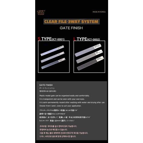 Infini Model Glass File Set (Large) 3-Piece Set for Plastic Models (ICT0002)