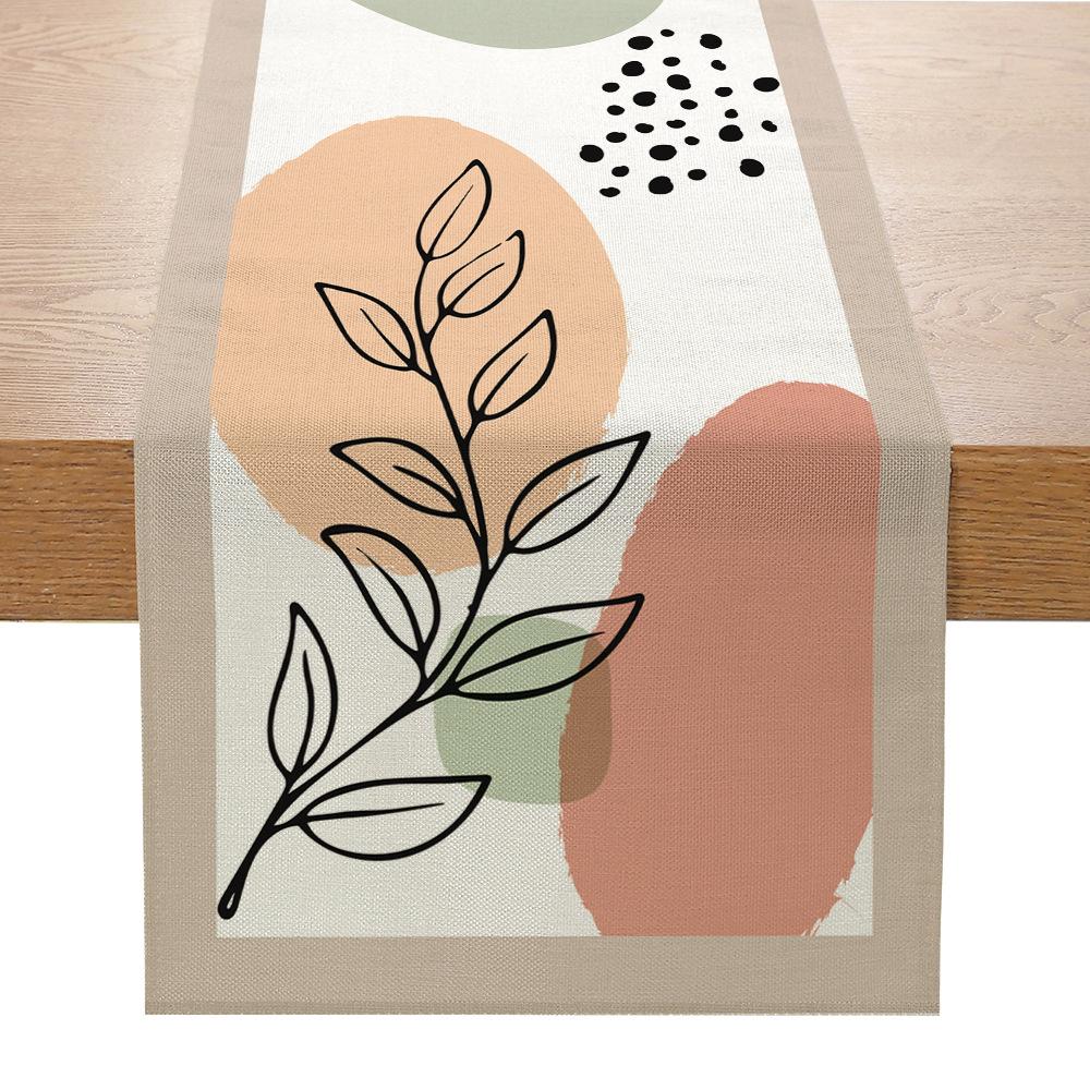 Льняной столовый флаг, напечатанный на ткани для украшения стола, скатерть для гостиной, журнального столика, крыльца