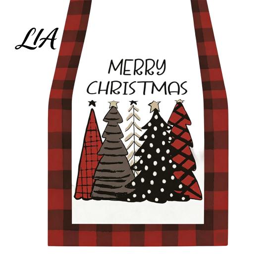 Dining Table Runner Christmas Runner, Xmas Tree Ball Reindeer Print Seasonal Accessories Tablecloth, Winter Holiday Party Decoration Coffee