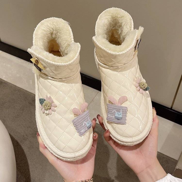 Зимние ботинки женские корейские версии бархатные утолщенные короткие ботинки осень и зима универсальные теплые нескользящие хлопковые ботинки