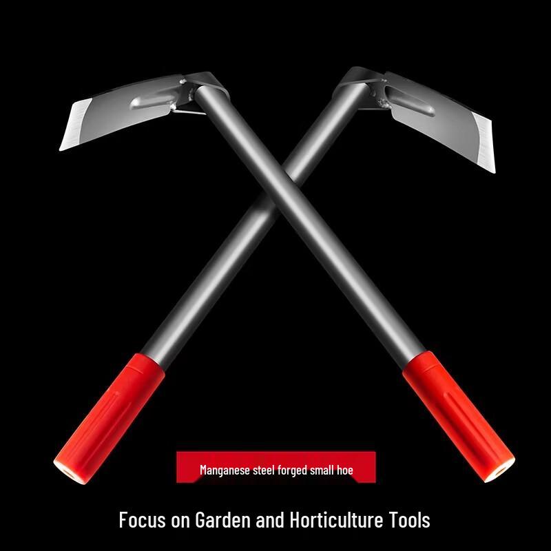 Short Steel Handle Gardening Hoe and Rake