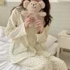 Spring and Autumn Women Pajamas Home Decoration Set Japan Sweet Flower Pajamas Autumn and Winter Women Leisure Loose Home Decoration