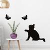 Кошка Бабочка Самоклеящаяся Съемная Наклейка На Стену DIY Наклейка Декор Детской Комнаты