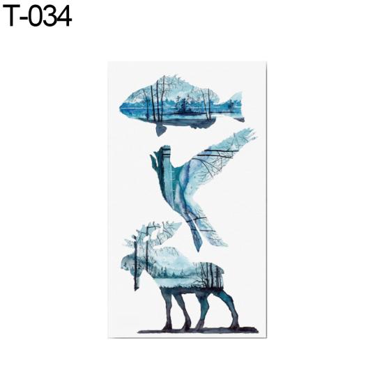 Триграмма животное временная поддельная татуировка наклейка боди-арт съемная наклейка