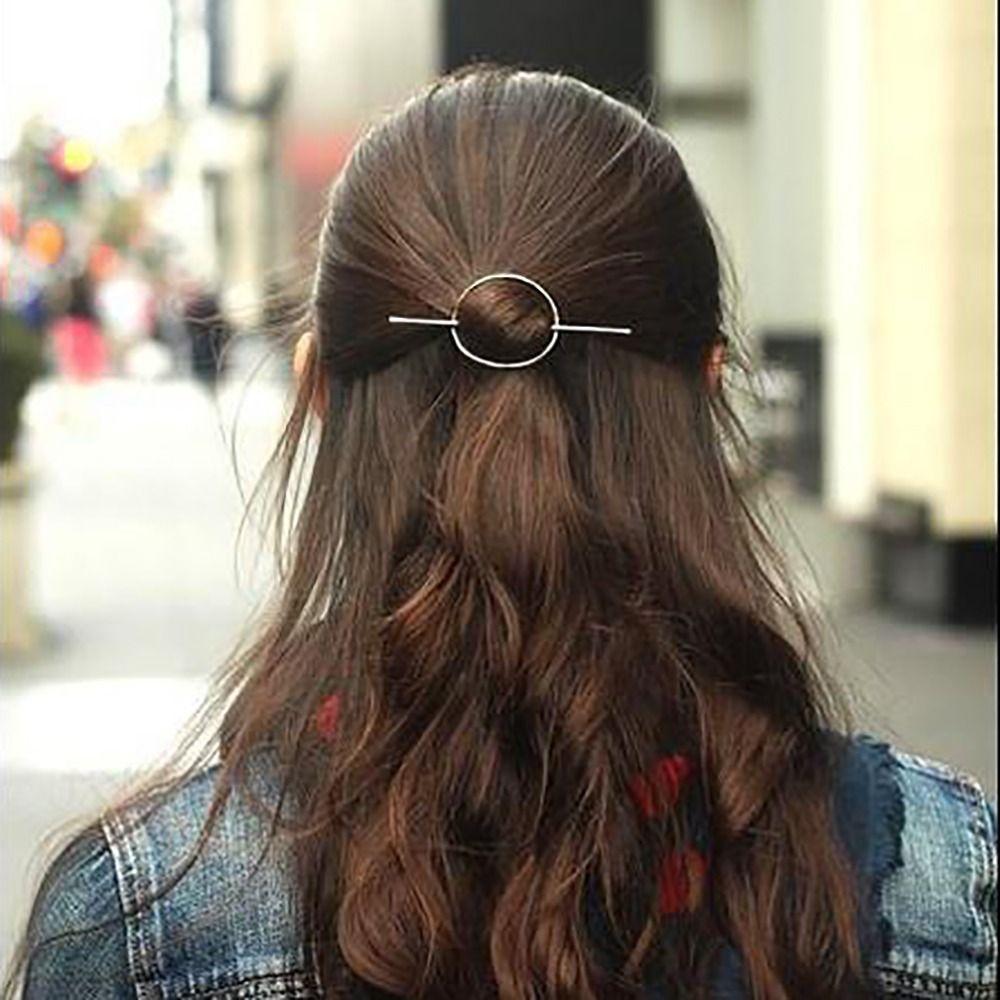 Japanese Style Geometric Hair Clip Hollow Hair Accessories Vintage Half Up Hairpin Daily Wear