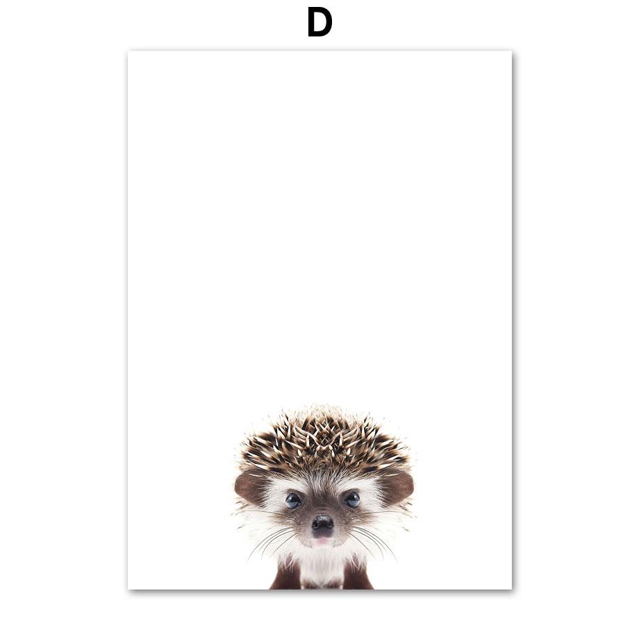 Жираф Кролик Лиса Лев Леопард Зебра Слон Плакат Детская Настенная Художественная Печать Холст Картины Современные Детские Дети Спальня Домашний Декор