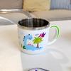 Children's Cool Dino Non-slip Stainless Steel Cup, Mixed Colors, 1 Piece
