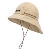 Quick-drying Wide Brim Sun Hat Solid Color Hiking Hat Breathable Drawstring Fisherman Hat  Travel