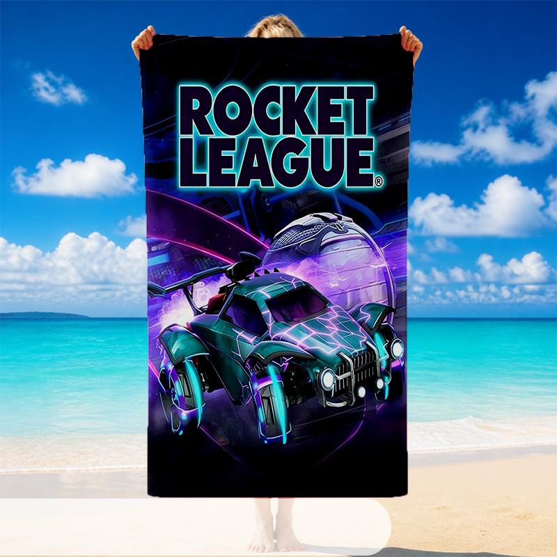 Быстросохнущее пляжное полотенце с рисунком Rocket League, Легкое впитывающее полотенце для бассейна, пляжа, отпуска