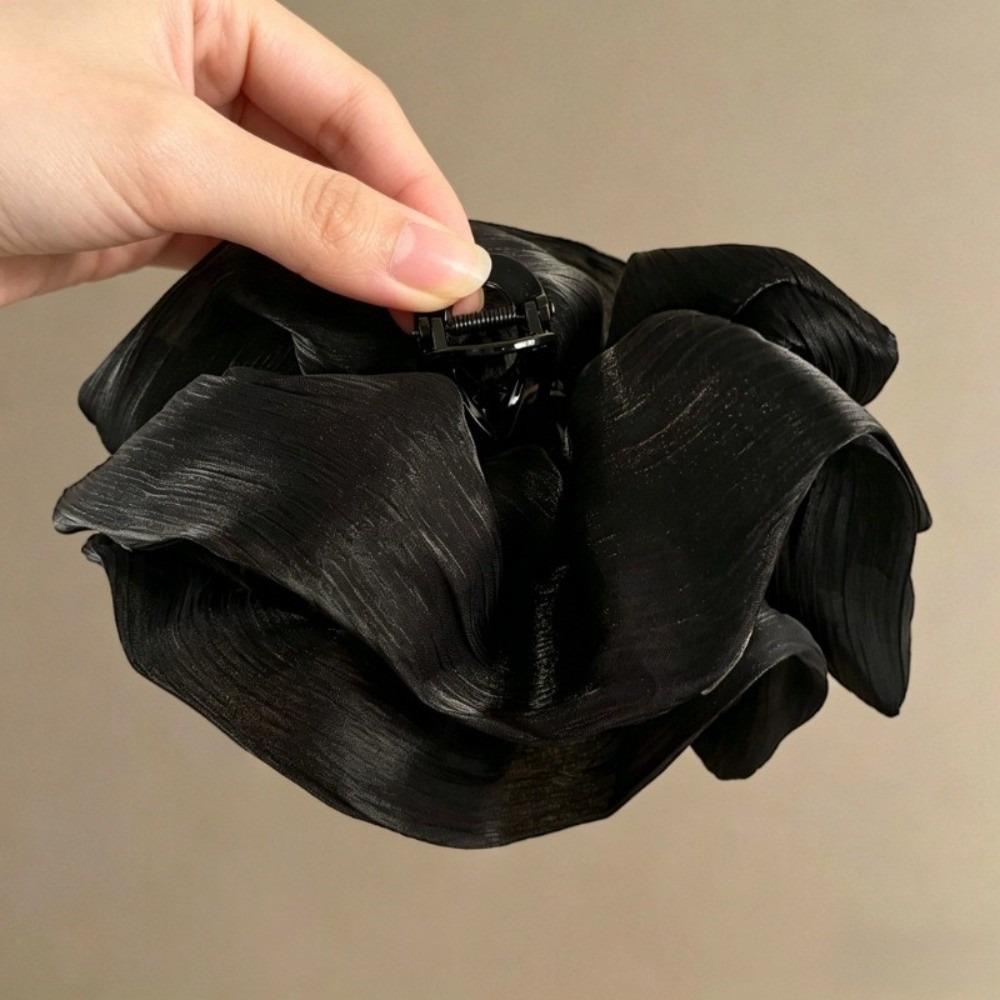 PC Cloud Crab Claw Clip Large Size Shark Clip Elegant Pleated Hair Claw Daily