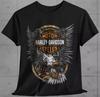 Унисекс футболка с графическим принтом в стиле Harley-Davidson, футболка с принтом 'Орел и Череп', размеры S-3XL