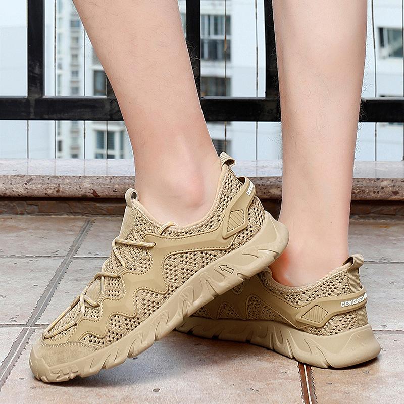 Мужская обувь Новые летние модные сетчатые дышащие туфли с вырезами, уличная повседневная спортивная обувь для скалолазания, сандалии