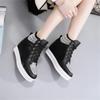 8 см микрофибровая платформа танкетка кожа весенние повседневные ботильоны с скрытым каблуком женские брендовые массивные кроссовки осенняя обувь