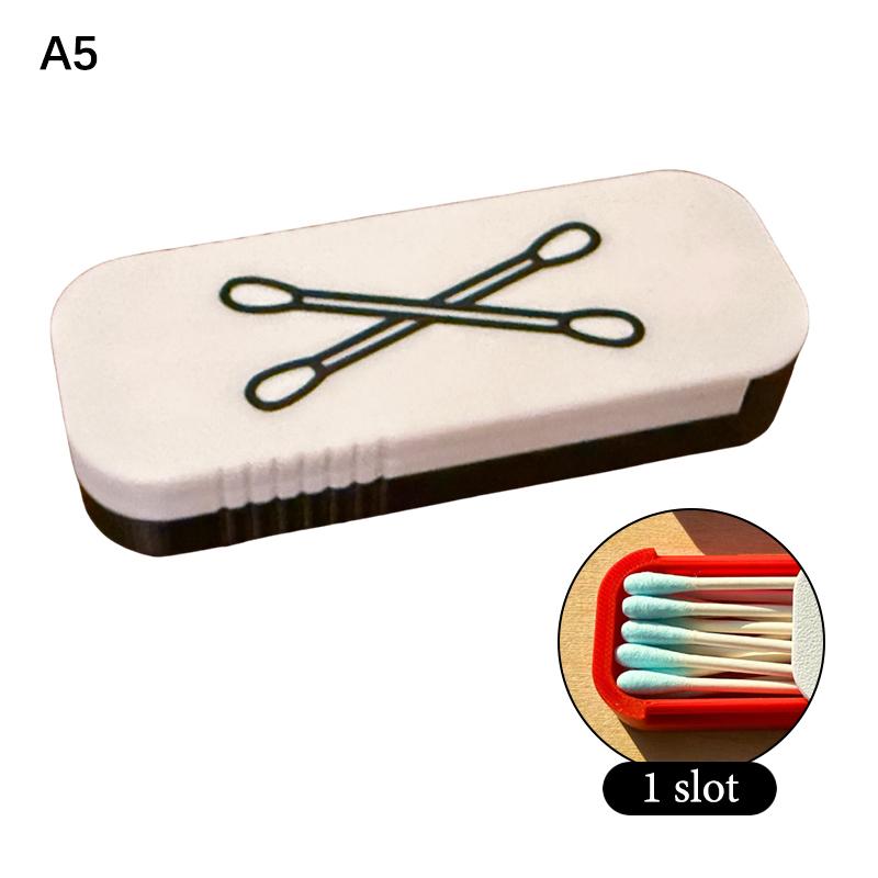 1pc Mini Sliding Cotton Swab Storage Box Portable Swab Case For Travel And Daily Use Multi-Compartment Dust-Proof Keeps Clean