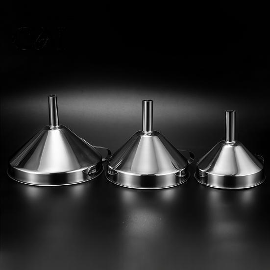 Metal Kitchen Strainer for Spices Stainless Steel Funnel with Filter And Handle, Leak Proof Wide Mouth Multi Purpose Tool Funnel, Heavy Duty