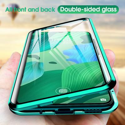 Двусторонний стеклянный магнитный чехол с 360° для Huawei P60 P50 P40 P30 P20 Lite Pro, металлический магнитный чехол для Honor 60 50 SE 30 20 Pro, чехол для телефона