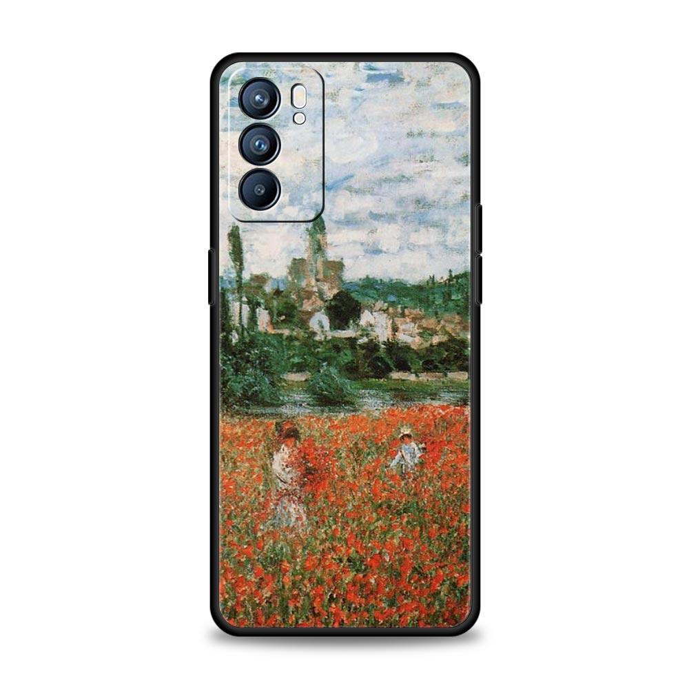 Claude Monet Impressionism For Oppo Reno7 Reno6 Pro Plus A54 5G Phone Case Find X6 X5 A53 A52 A9 A15 A95 A17 A16 A76 A74 Cover