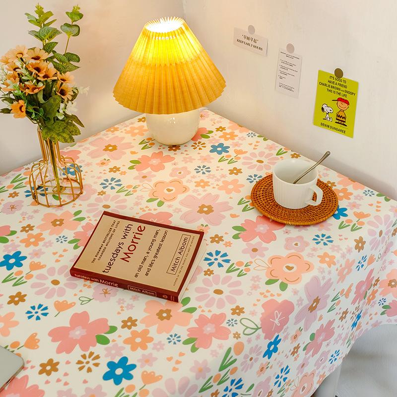 Small Fresh Student Flannel Tablecloth Desk Bedside Table Coffee Table Cover Cloth Photo Background Picnic Cloth