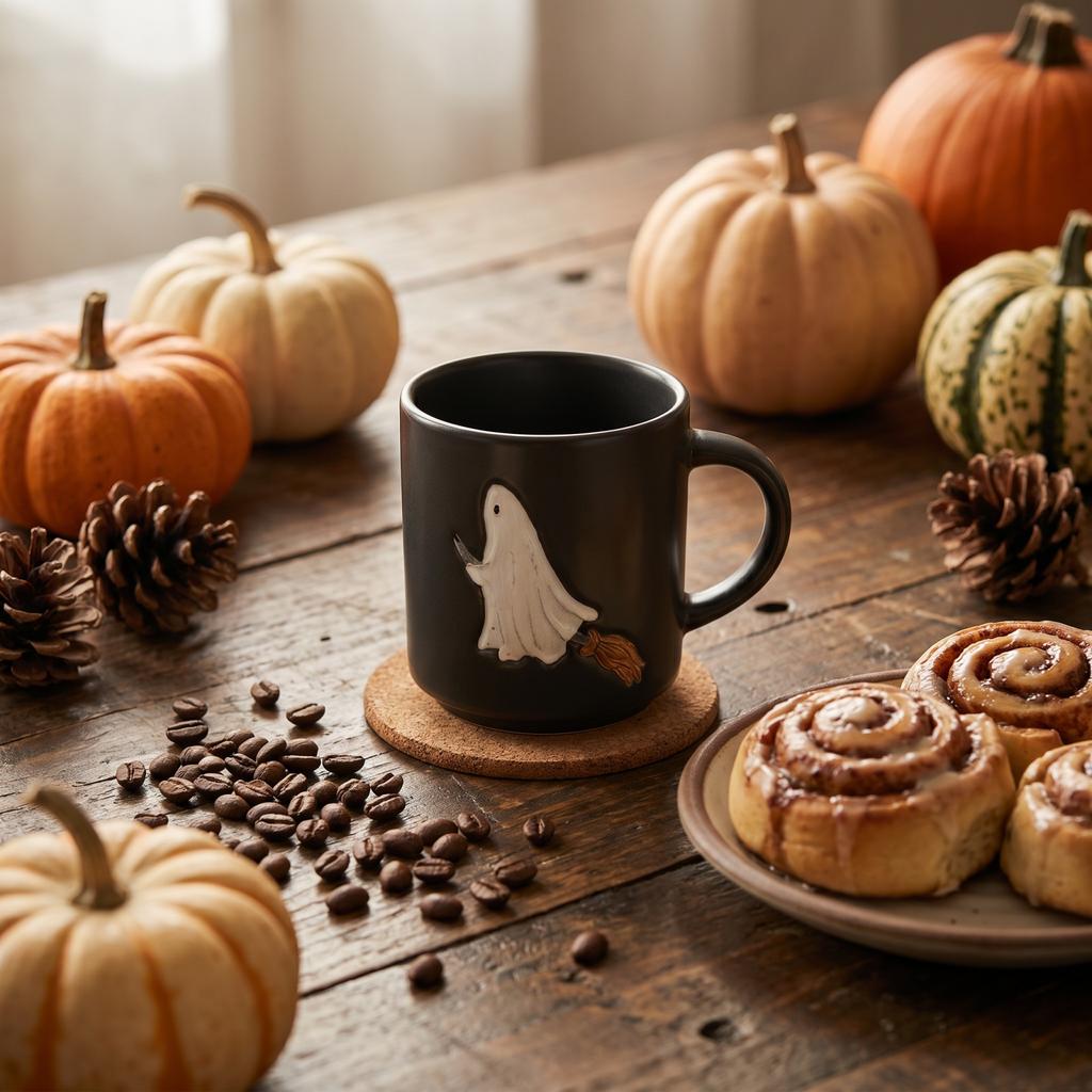 Vintage Halloween Coffee Mug for Fall Seasonal Decor and Hot Beverages