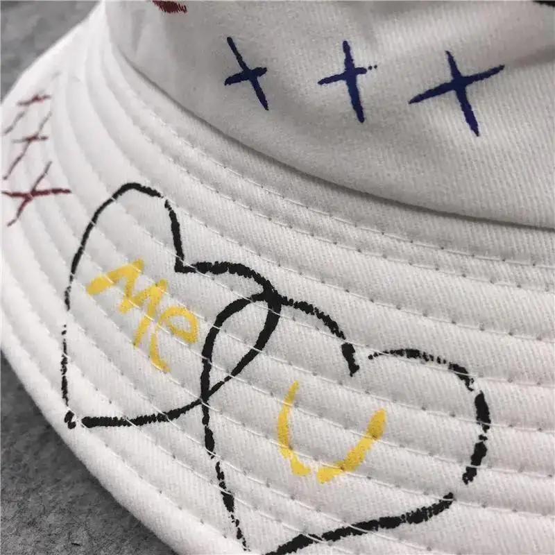 Fashion Black Unisex Harajuku Bucket Hat Fishing Outdoor Hip Hop Cap Men's Summer for Fisherman Hat Wome Hats