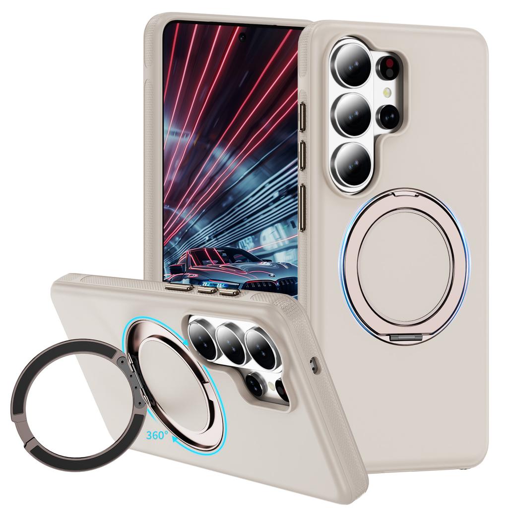 case for Samsung S26 plus ultra 360 degree rotating gear magnetic bracket phone case Skin feel anti fall Wireless Charging plain