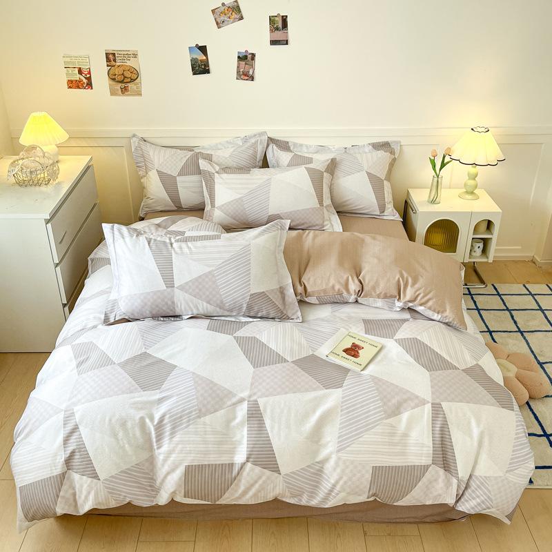 Комплект из четырех предметов, пододеяльник из чистого хлопка, простыня из хлопка, комплект из трех предметов для односпальной кровати в общежитии