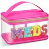 Waterproof Embroidery Cosmetic Bag PVC Medicine Storage Bag Travel Makeup Bags  Bath Wash