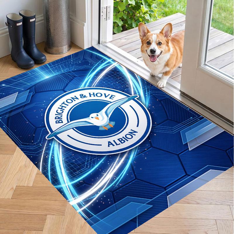 Soft Floor Carpet Brighton & Hove Albion Football Pattern Area Rug Decorative Mat For Home Room Decoration