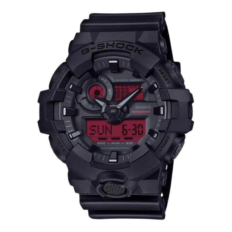 Casio Серия G-SHOCK 200 метров водонепроницаемость Кварцевые часы с ремешком из смолы мужские красная циферблат GA-700BBR-1AJF