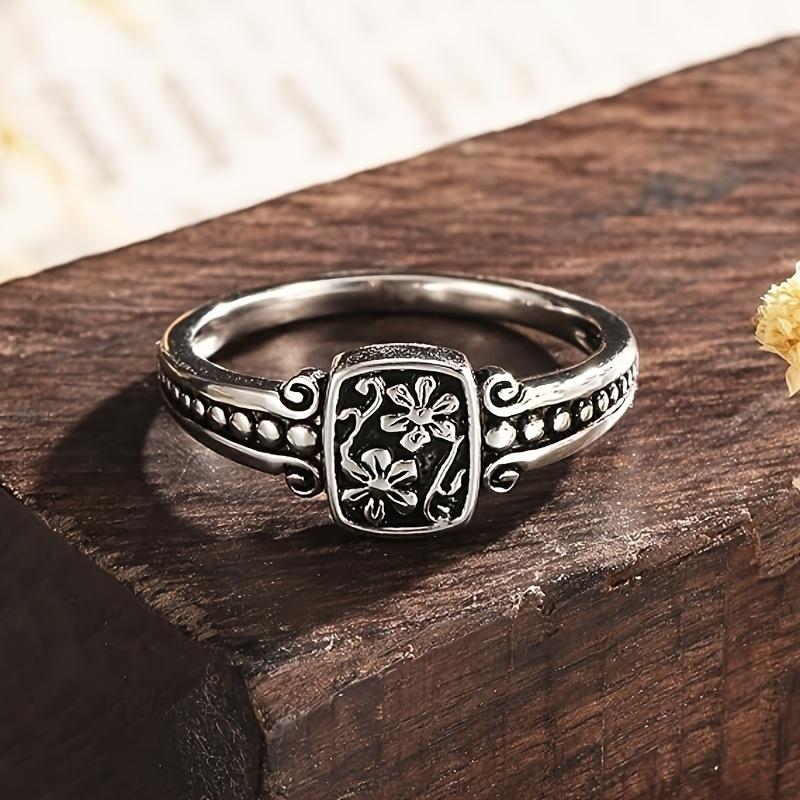 Винтажные кольца из стерлингового серебра 925 пробы для женщин с дизайном «цветок сливы», антикварные аксессуары, простые элегантные украшения для вечеринок