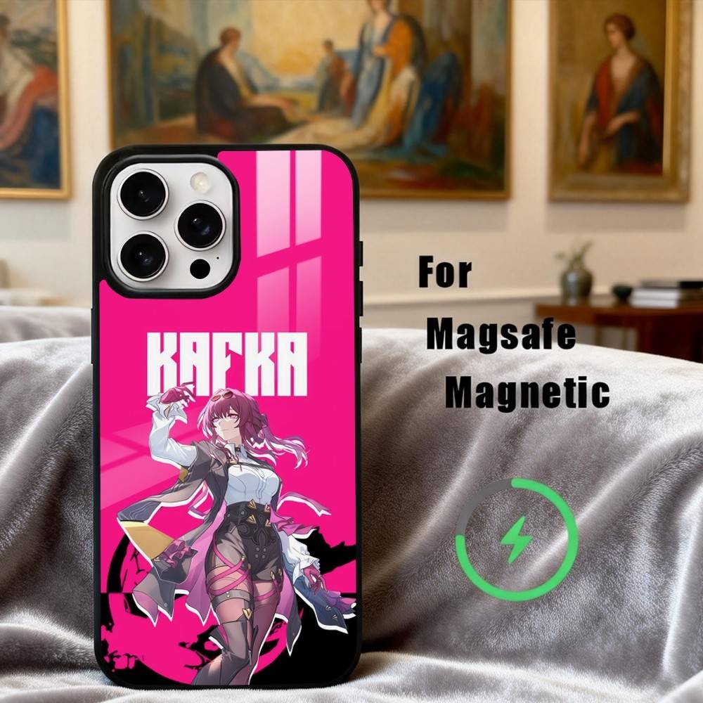 Чехол для телефона K-Kafka H-Honkai S-Star R-Rail для iPhone17,16,15,14,13,12,11 Plus,Pro Max Магнитный Для беспроводной зарядки Magsafe