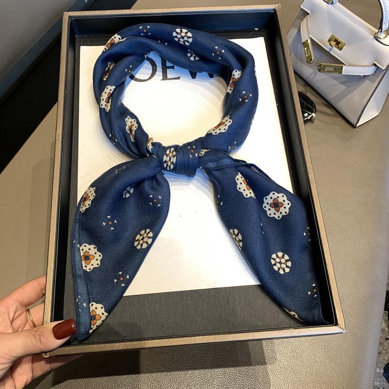 Корейский ретро шелковый шарф с узором "цветок кешью" для шеи, высококлассный, для многослойного ношения и сочетания, универсальный квадратный шарф на талию, шарф-накидка, защита шеи