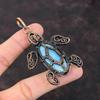 Ларимар, кулон с драгоценным камнем, медная проволока, кулон, ювелирные изделия в виде черепахи, кулон ручной работы, ларимар, медные украшения, свадебный подарок, новый кулон