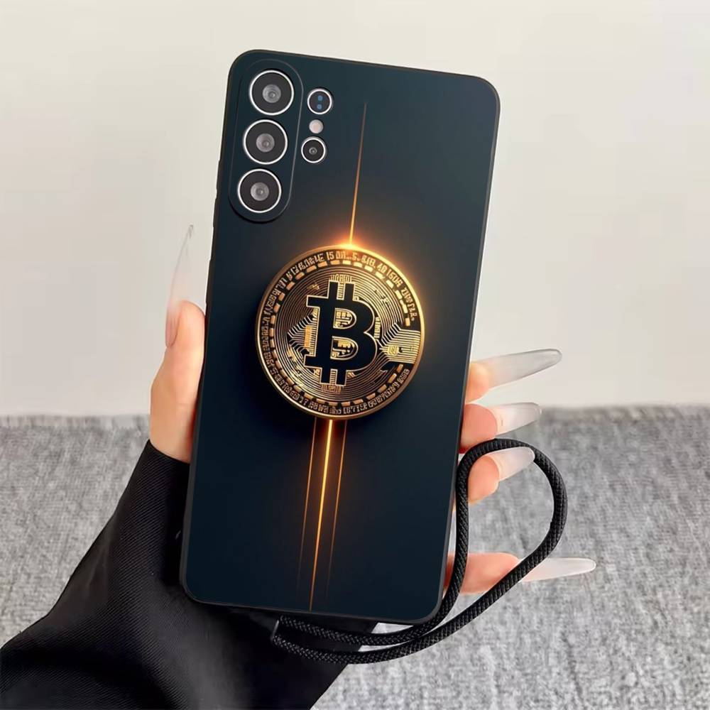 Bitcoin Phone Case For Samsung S25,S24,S21,S22,S23,S30,Ultra,S20,Plus,Fe,Lite,Note,10,Black Cover