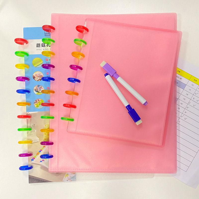 A4 A5 Erasable Loose-leaf Mushroom Folder Rainbow Mushroom Hole Data Book Planner Disc Bound Notebook Discs Journal