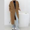 Lazy Cocoon Strapped Double-sided Wool Coat Medium and Long Autumn and Winter Coat Loose and Simple 25 New Women's