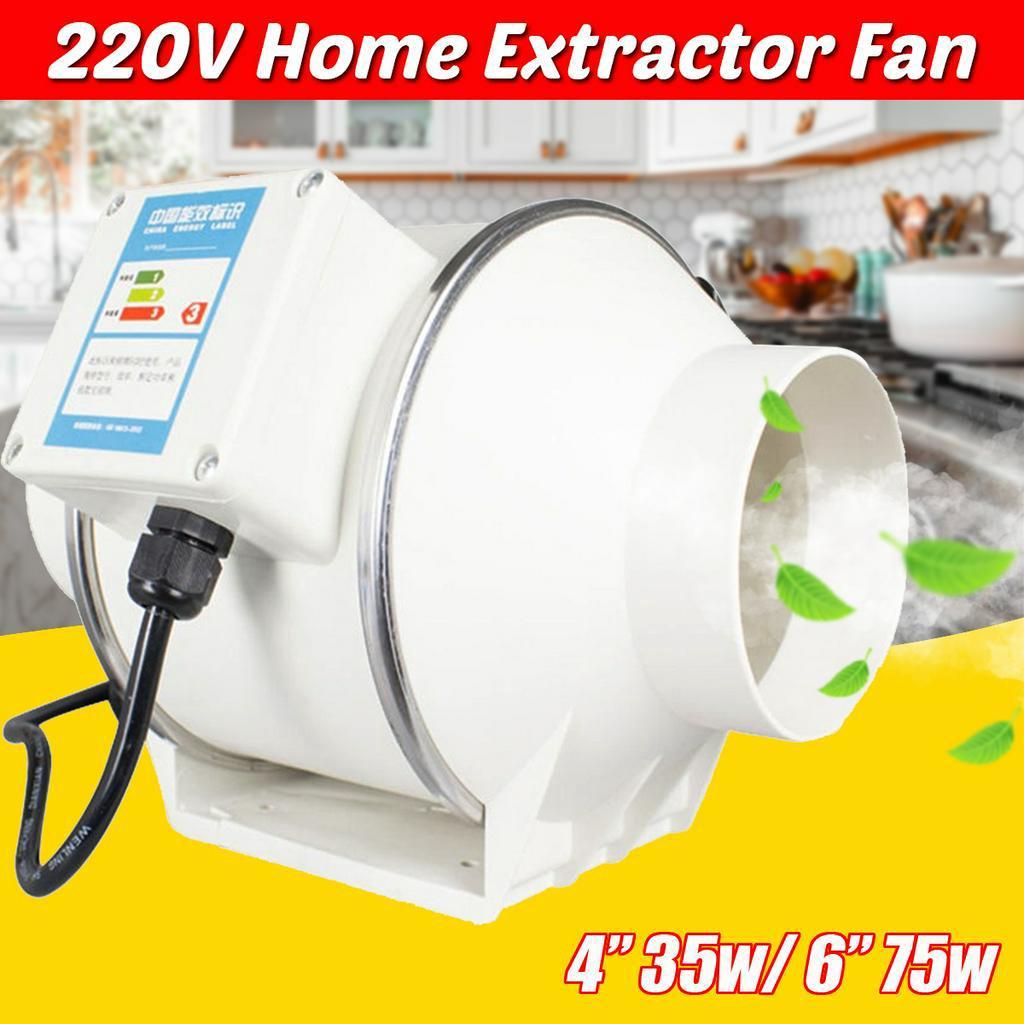 4 "6" вытяжной вентилятор для дома, бесшумный линейный канальный вентилятор, вытяжка для ванной комнаты, вентиляция, кухня, туалет, стена для очистки воздуха, 220 В