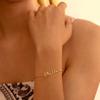 New North Custom Name Charm Bracelet Stainless Steel Jewelry Mom Gift Customized Dainty Name Pendant Couple Bracelets for Women