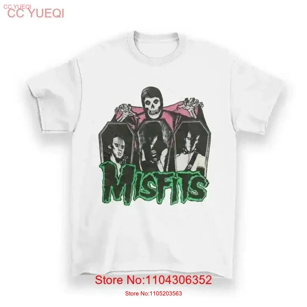 Misfits Band Concert Tour White T Shirt Music Vintage Designer Clothes Stylish Top For Everyday Wear Streetwear
